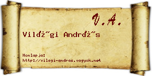 Világi András névjegykártya