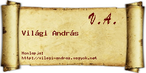 Világi András névjegykártya