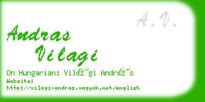 andras vilagi business card